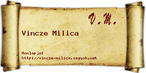 Vincze Milica névjegykártya